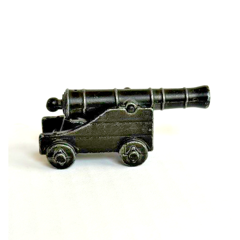 Vintage Penncraft Cast Iron Cannon Miniature, 3" Black Military Cannon PA USA